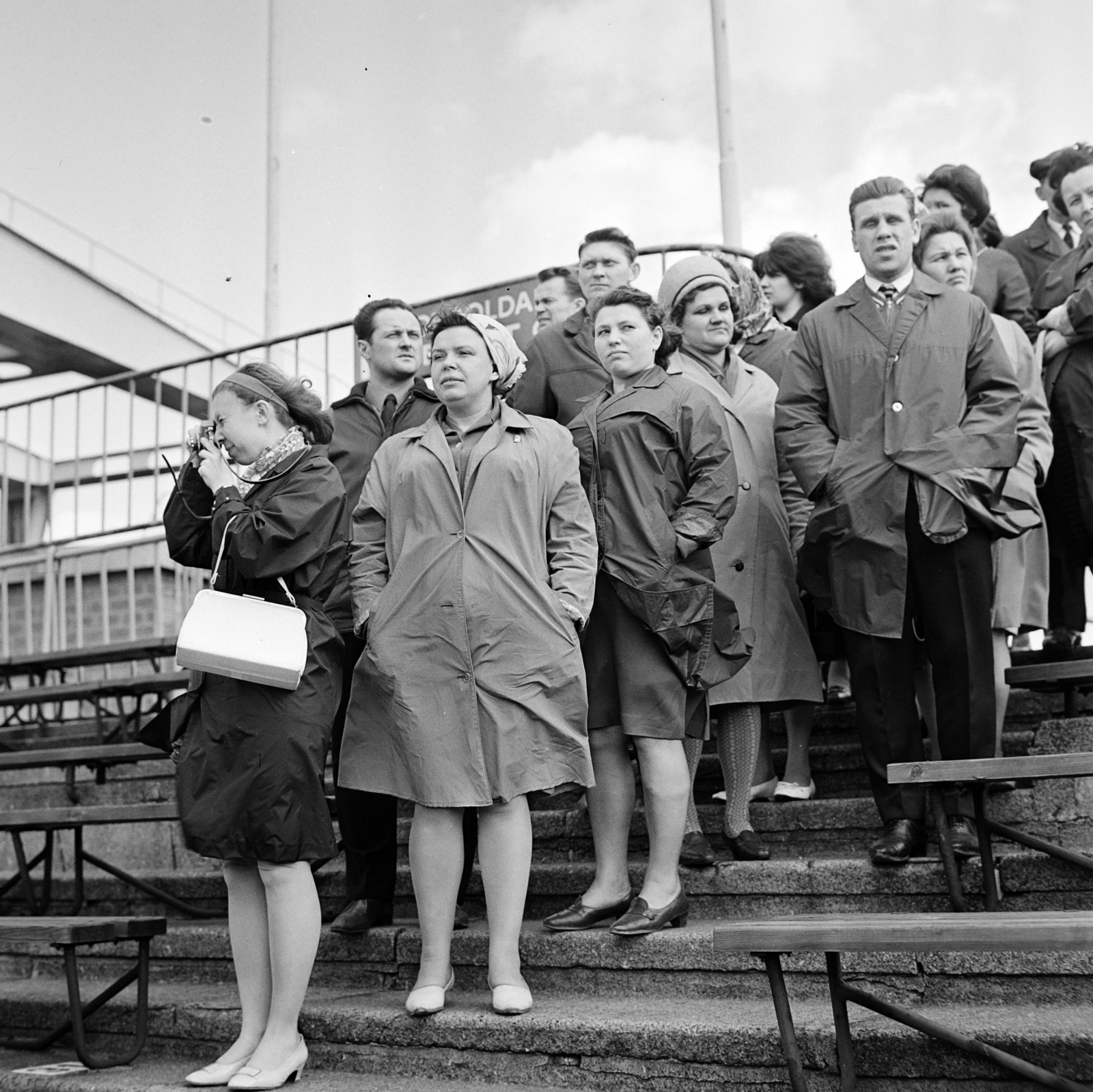 Hungary, Népstadion, Budapest XIV., 1964, Bojár Sándor, photography, nylon fabric jacket, Budapest, Fortepan #178946