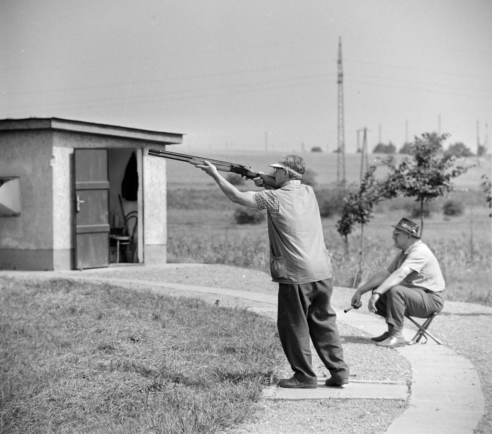 Magyarország, Budapest XXII., a Nagytétényi lőtér skeet-pályája., 1965, Bojár Sándor, sportlövő, Budapest, Fortepan #179024