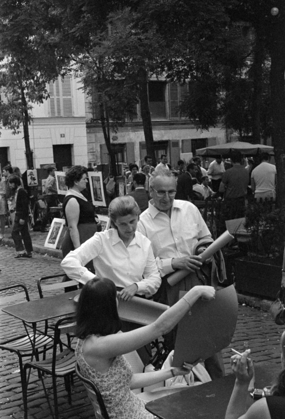 France, Paris, Montmartre, Place du Tertre., 1967, Bojár Sándor, Fortepan #179479