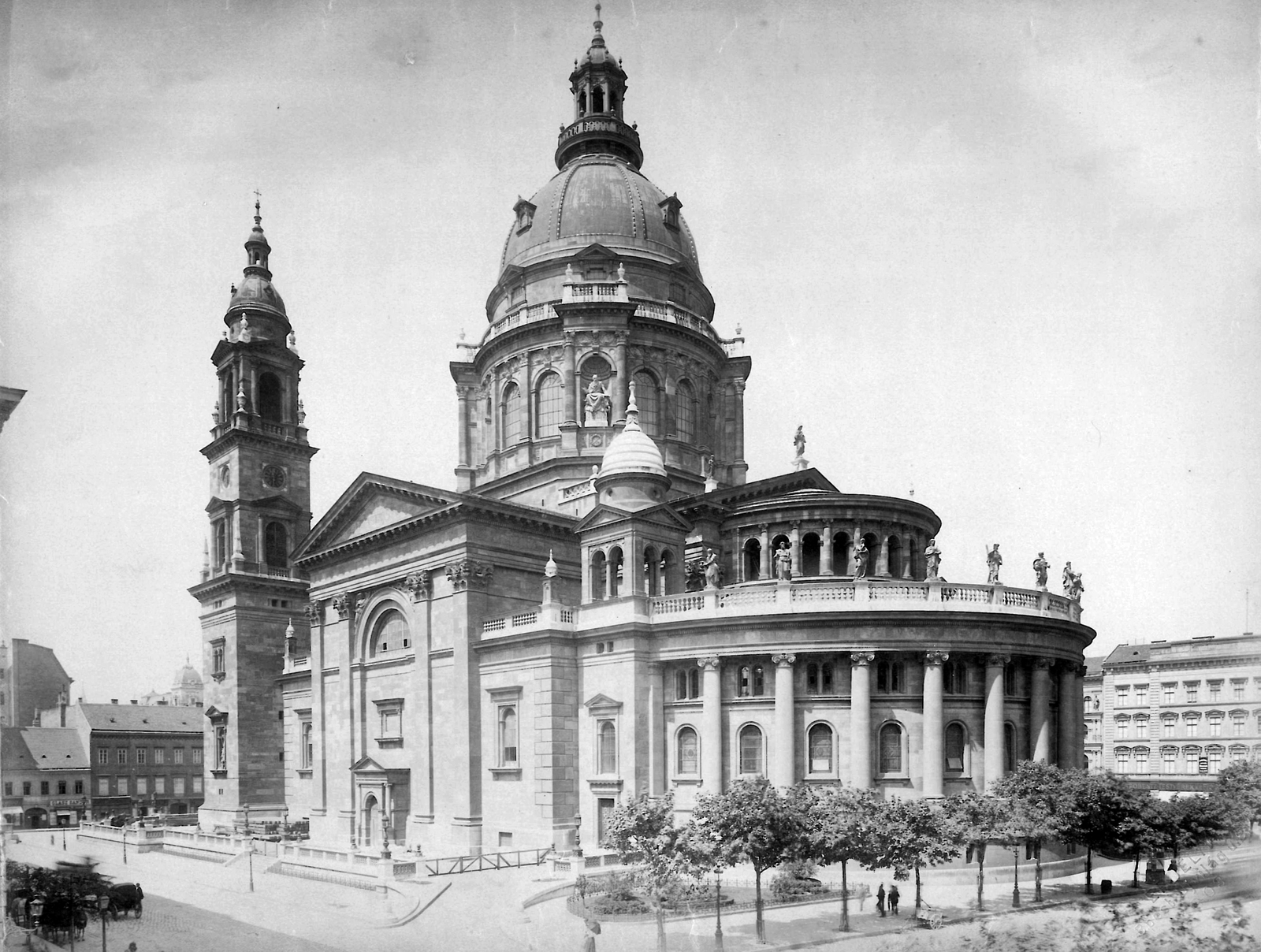 Magyarország, Budapest V., Szent István-bazilika a Bajcsy-Zsilinszky út (Váci körút) felől., 1903, Saly Noémi, Bazilika, neoreneszánsz, Ybl Miklós-terv, katolikus, Hild József-terv, Budapest, Fortepan #17982