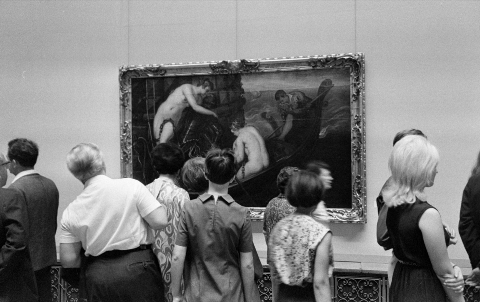 Germany, Dresden, Albertinum (a XIX.-XX. századi és kortárs festészet múzeuma), Tintoretto 1555-ben festett Arsinoe megmentése című képe., 1967, Bojár Sándor, painting, GDR, exhibition, Fortepan #179941