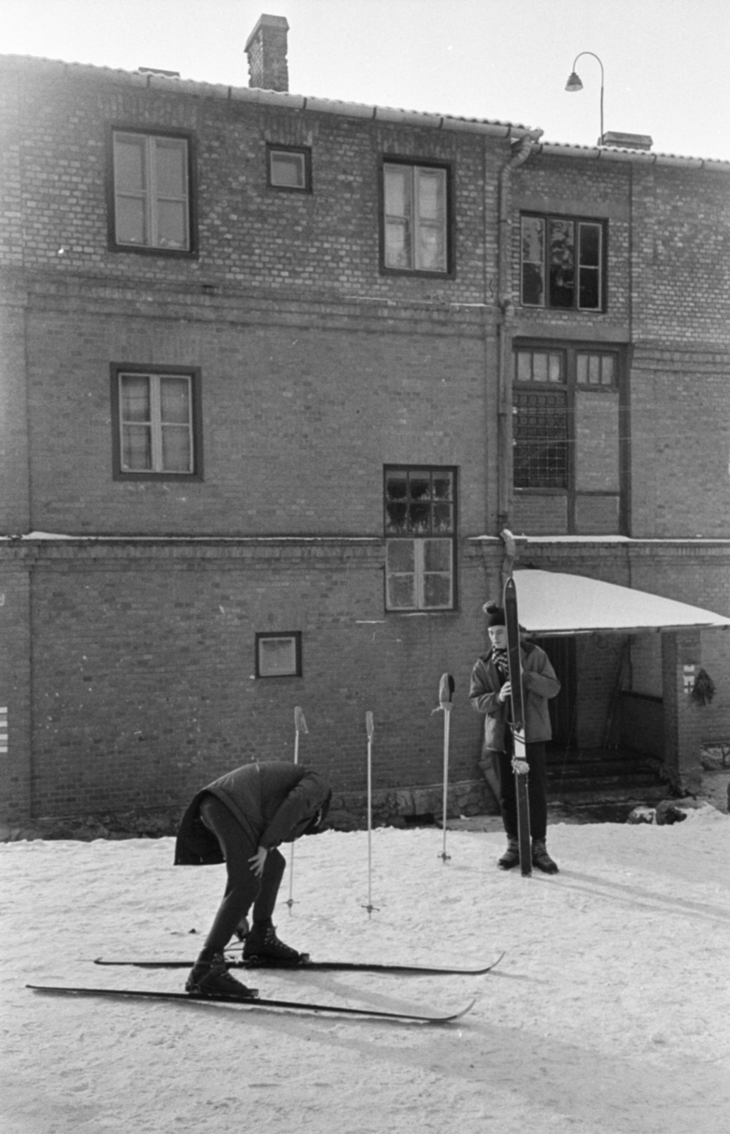 Magyarország, Bánkút, Nagyvisnyó, menedékház., 1969, Bojár Sándor, síelés, Fortepan #180106