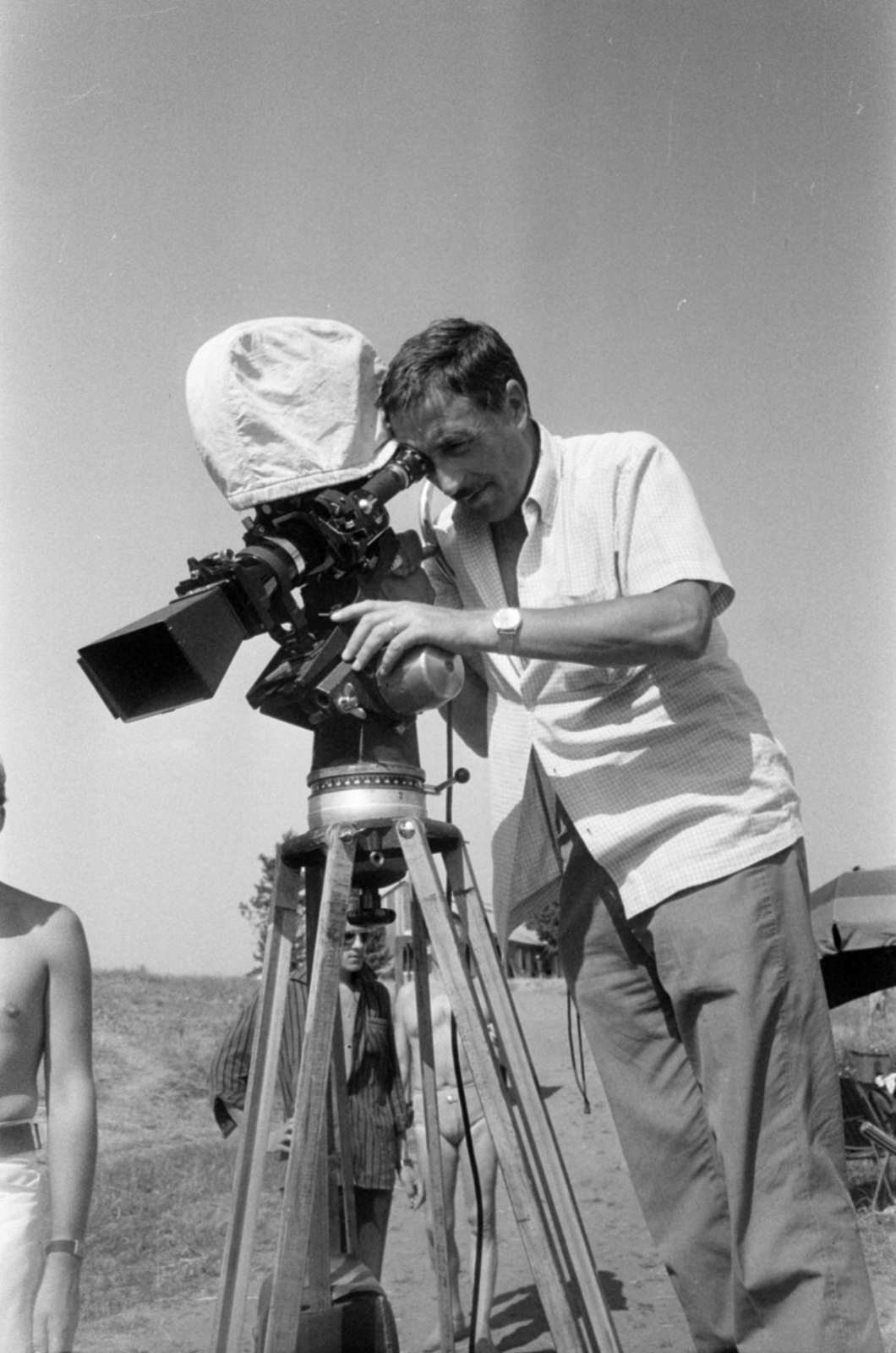 Hungary, Lake Velence, Pákozd, Szúnyog-sziget, a „Die letzte Kompanie” (Az utolsó csapat) című 1930-as német film új változatának forgatása Eine Handvoll Helden (Die letzte Kompanie) címmel., 1967, Bojár Sándor, filming, Fortepan #180192