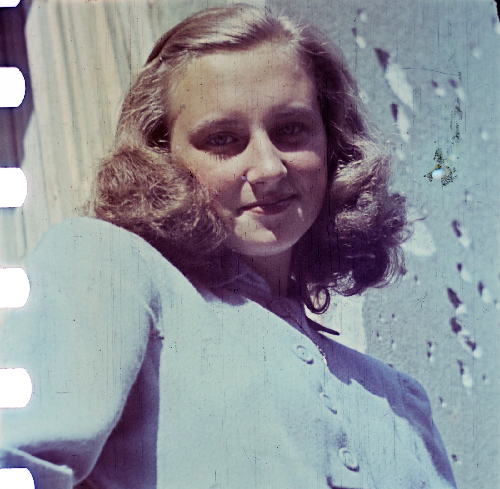 1948, Fortepan/Album035, smile, lady, bottom view, bullet hole, colorful, Fortepan #183236