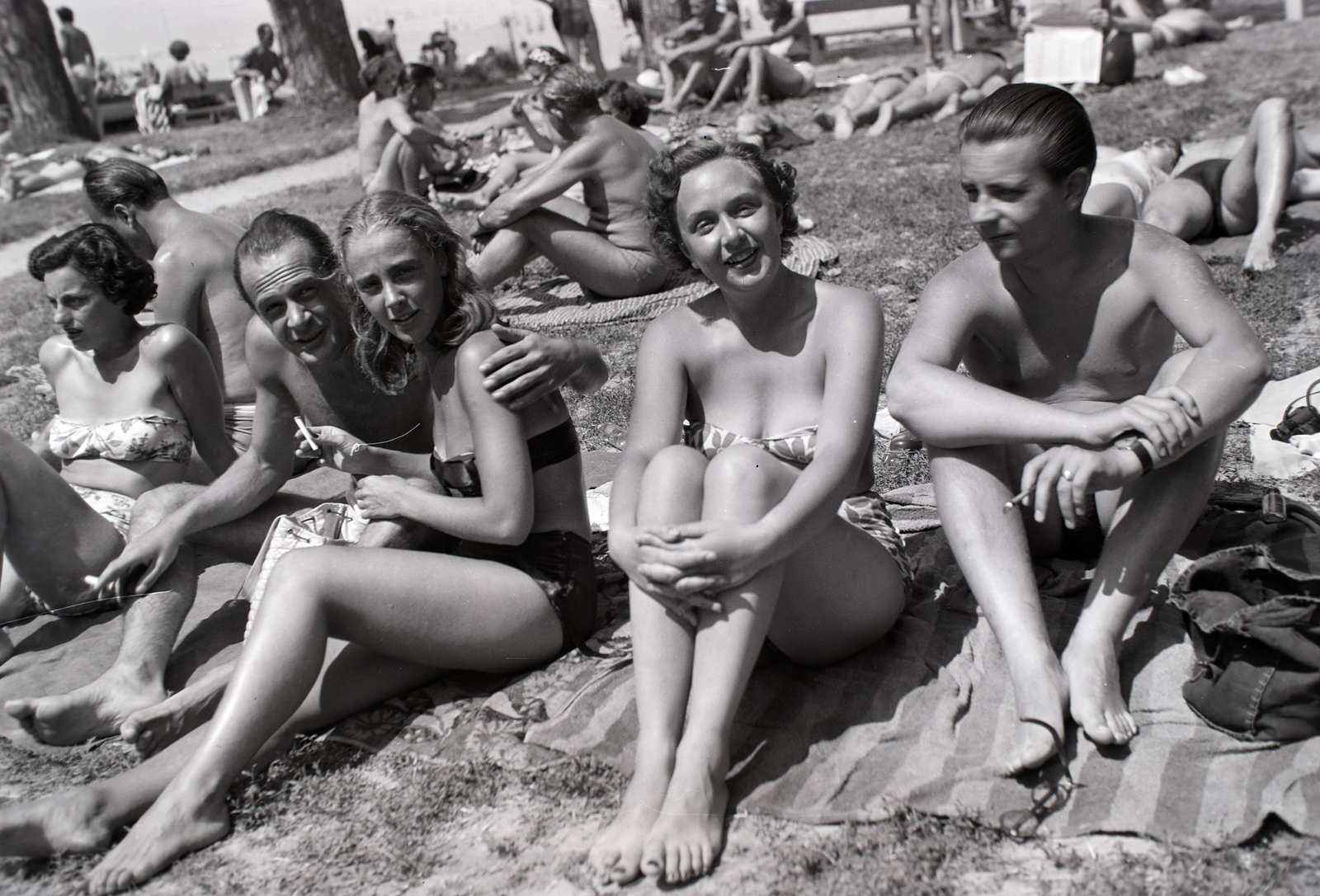 1958, Divéky István, beach, Fortepan #183849