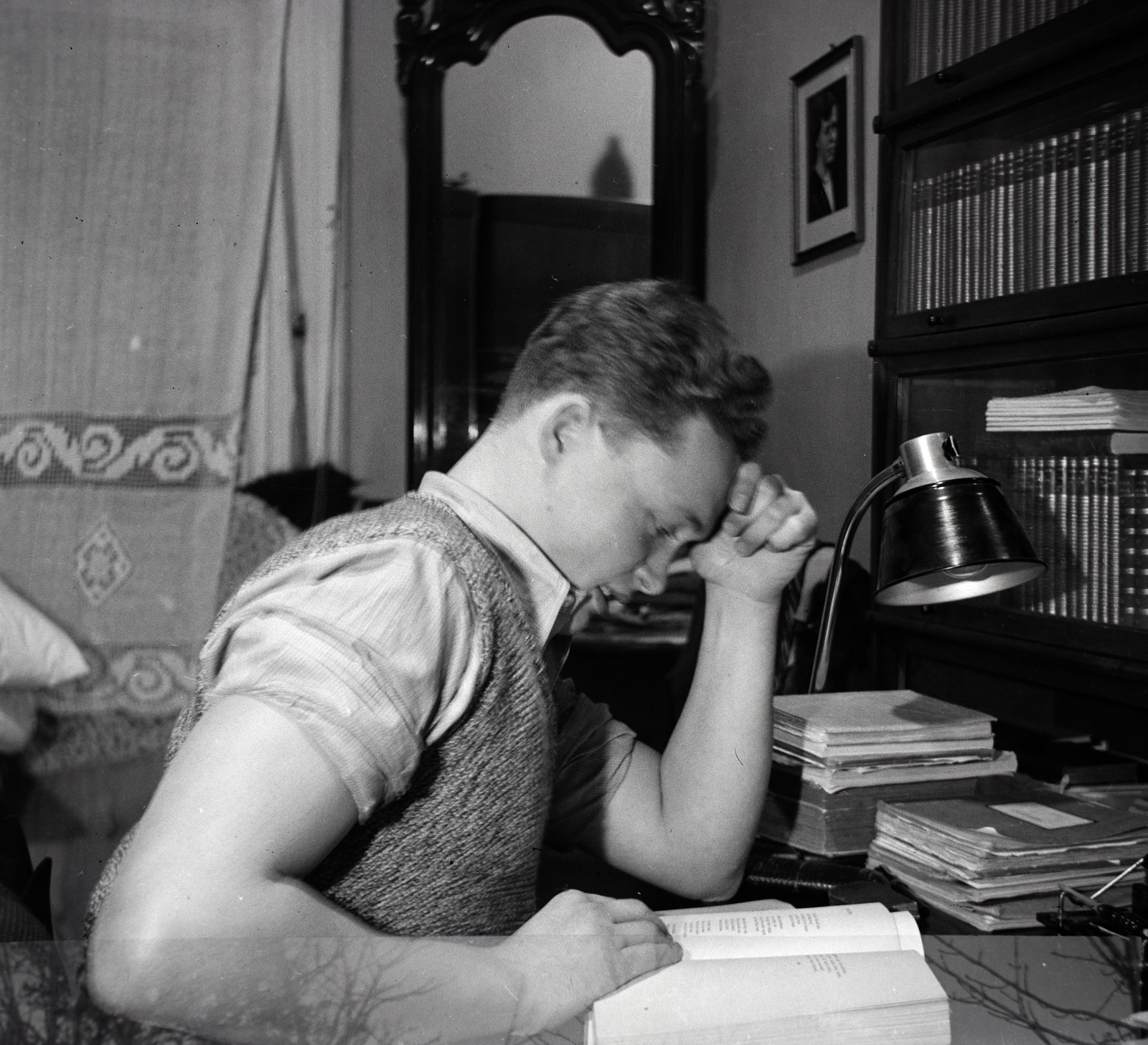 1940, Ferencz Zoltán Zénó, tanulás, Fortepan #184117