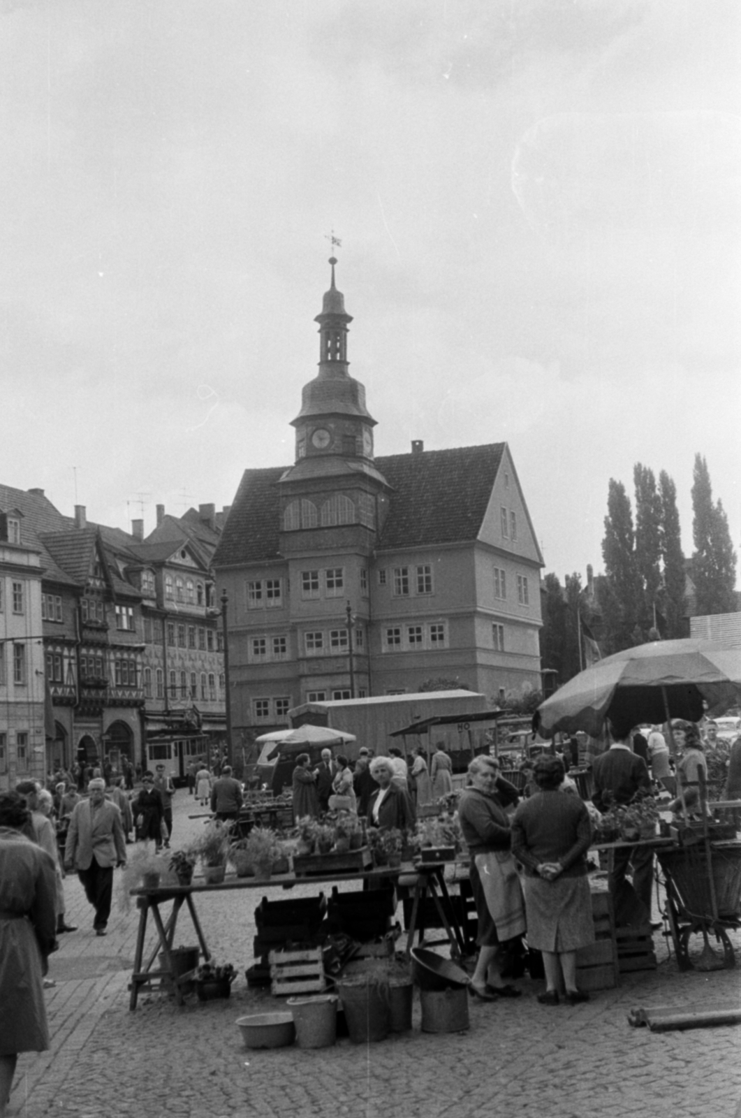 Germany, Eisenach, Markt, Városháza., 1961, Ferencz Zoltán Zénó, GDR, Fortepan #184180