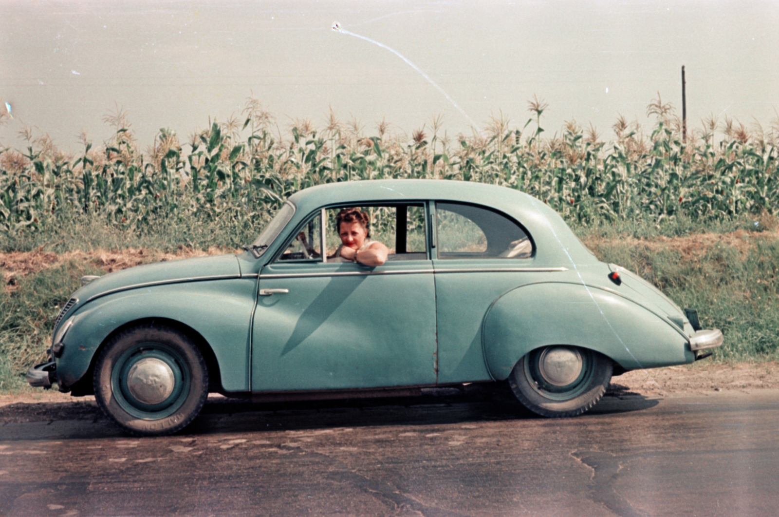 1958, Ferencz Zoltán Zénó, colorful, DKW-brand, girls'n'cars, Fortepan #184217
