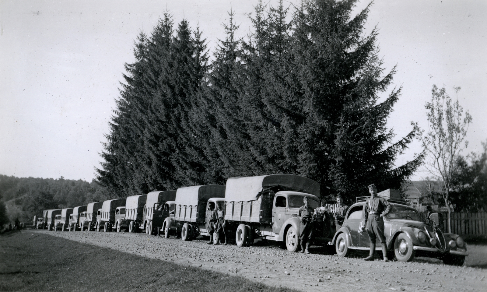 1940, Glázer Attila, convoy, tilt, commercial vehicle, Fortepan #184264