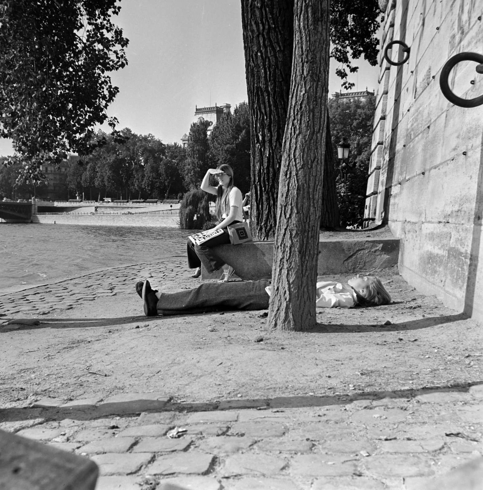 France, Paris, a felvétel a Szent Lajos-sziget északi csúcsánál készült., 1974, Fortepan/Album036, Fortepan #184388