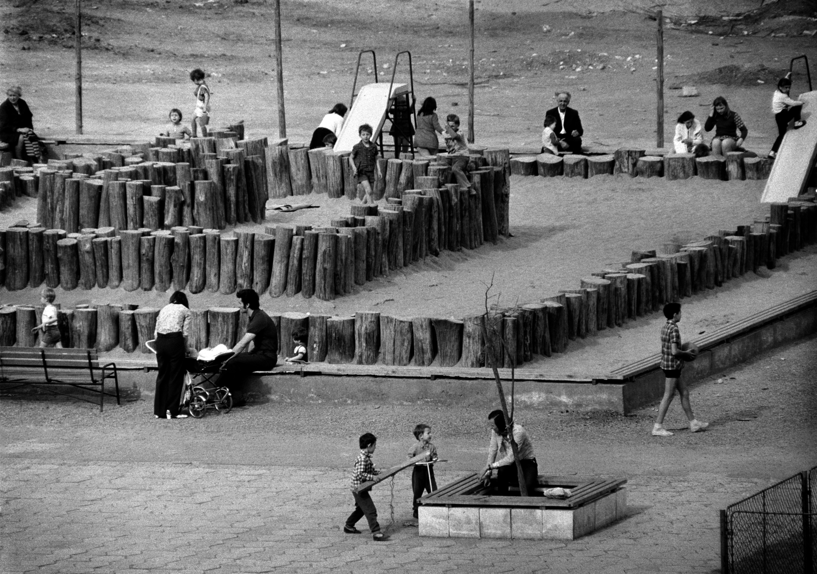 1976, Horváth Péter, játszótér, rönkvár, Fortepan #184657
