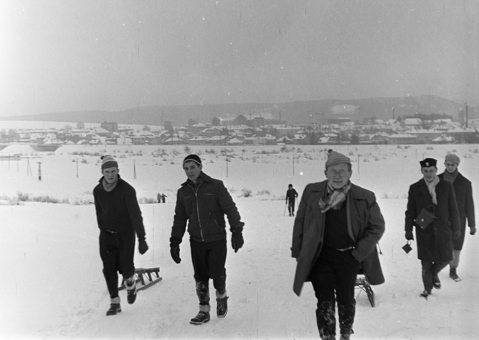 Slovakia, Košice, 1962, Inkei Péter, Czechoslovakia, winter, snow, sledge, Fortepan #184742