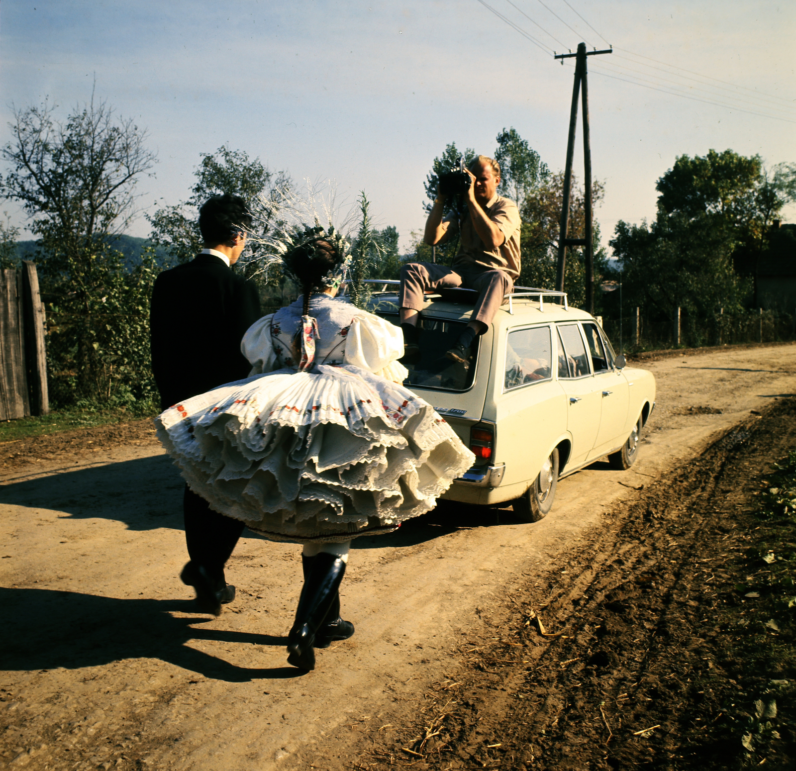 1977, Inkey Tibor, colorful, photography, folk costume, back, clever, Fortepan #184854