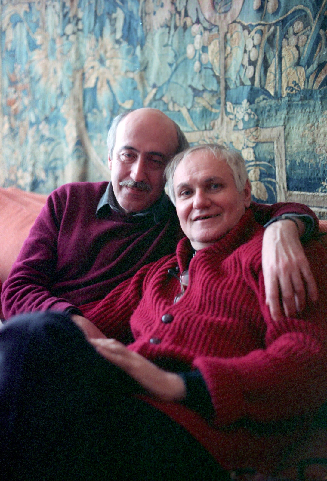 Otar Joszeliani Franciaországban élő grúz filmrendező Jancsó Miklóssal., 1985, Kende János, friendship, Fortepan #185323