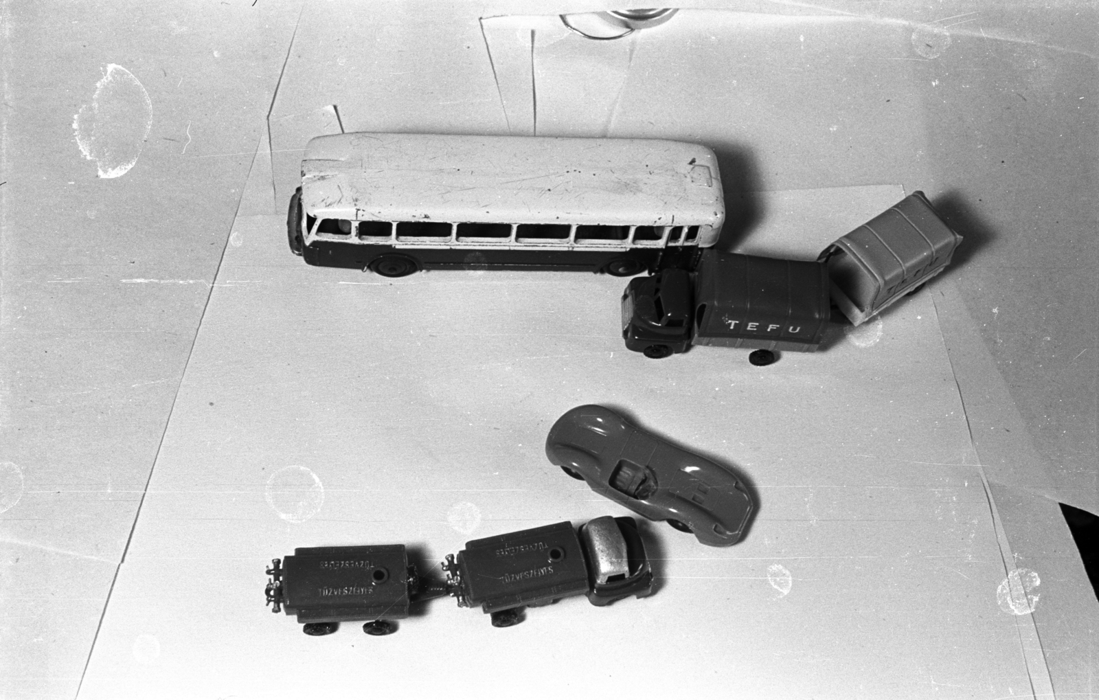 1960, Kende János, model car, scale model, plan view, Fortepan #185388