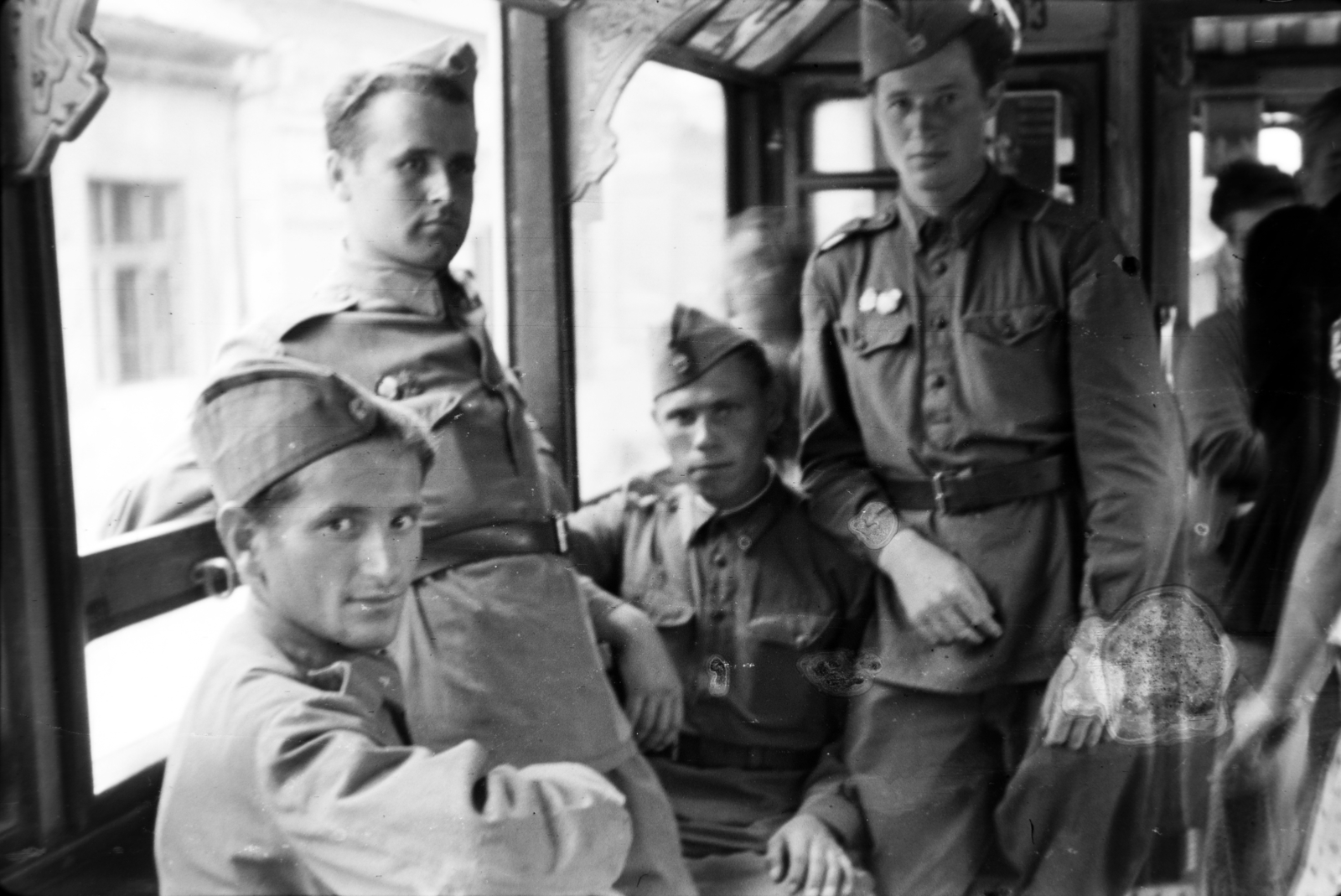 1954, Tóth Tibor, tram, military, Fortepan #185567