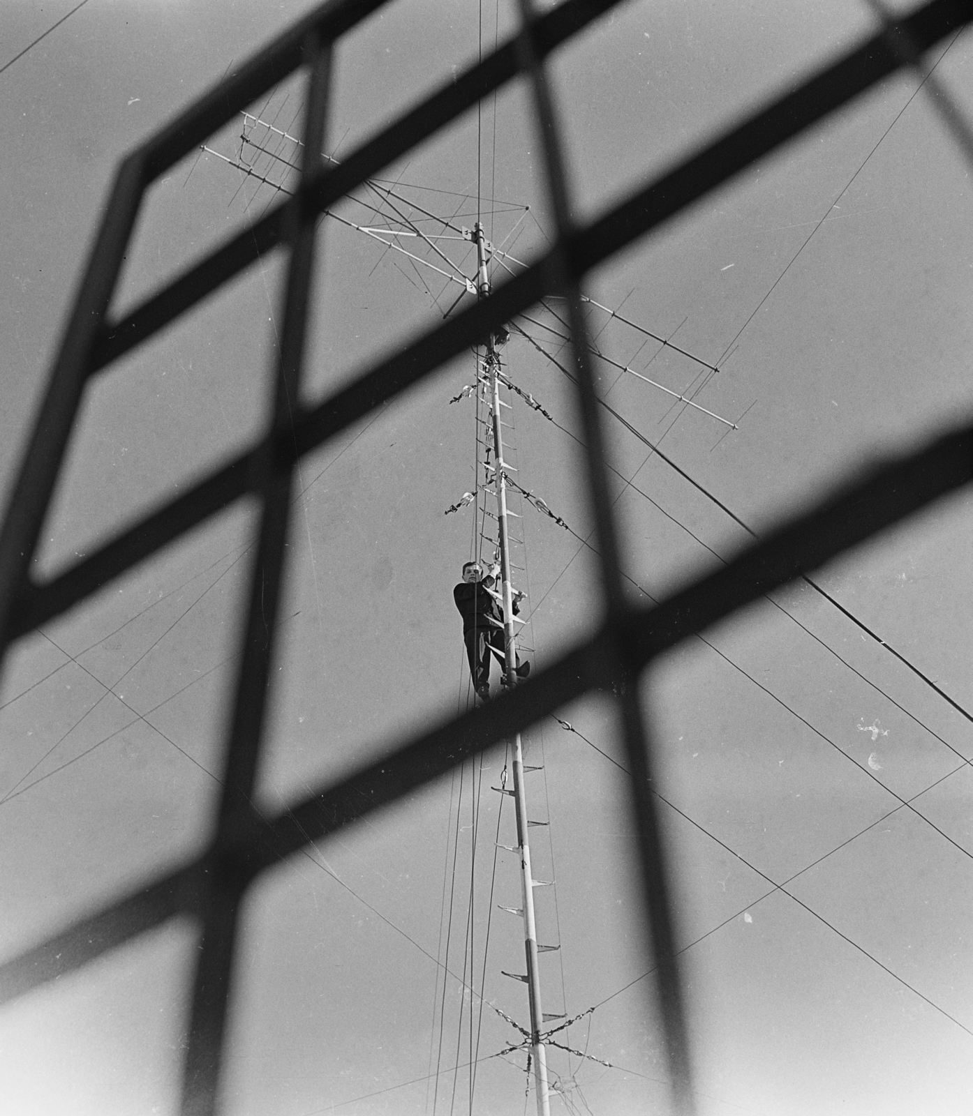 Magyarország, Budapest II., Hármashatárhegy, antennatorony., 1966, MHSZ, antenna, rádióamatőr, Budapest, Fortepan #18557
