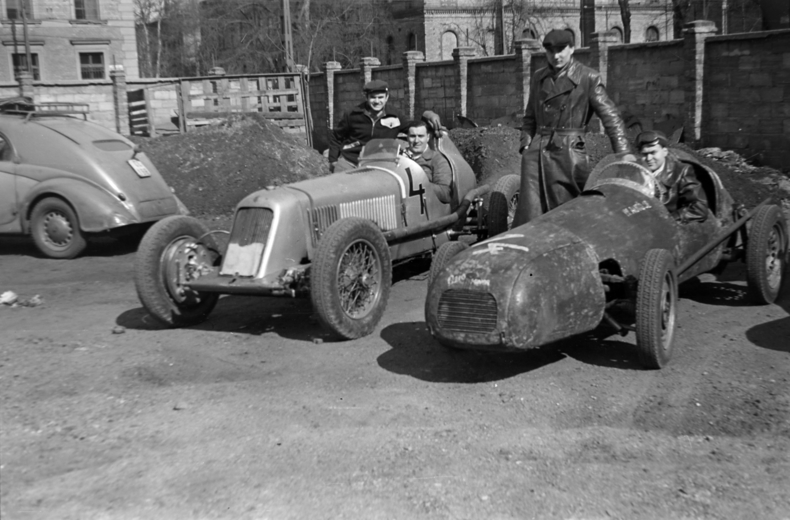 1957, Tóth Tibor, versenyautó, Maserati-márka, Lancia-márka, autójavítás, Fortepan #185601