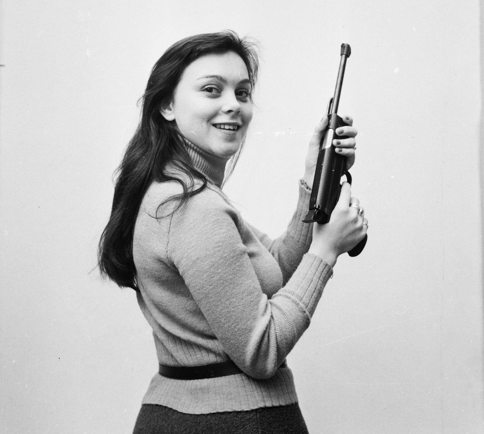 1976, MHSZ, smile, weapon, sports shooter, pistol, Fortepan #18566