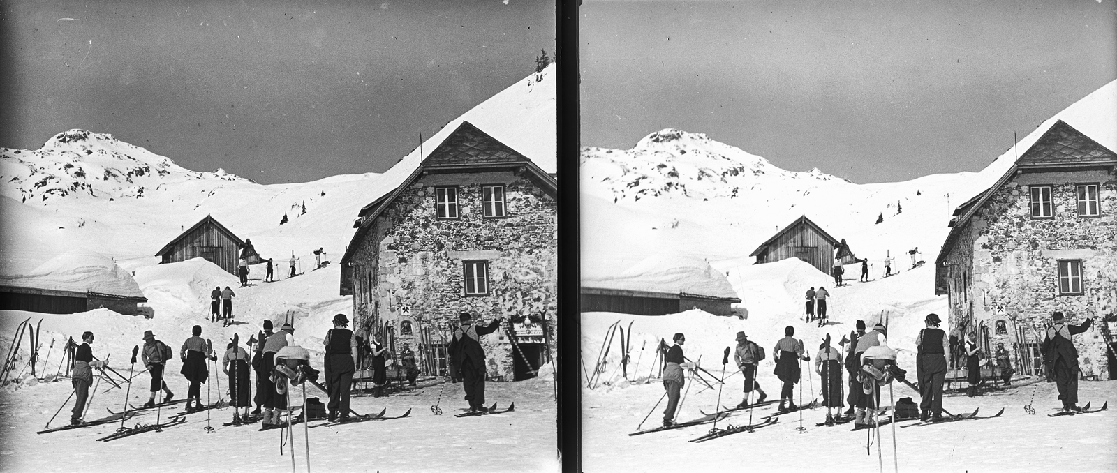 Austria, Untertauern, Obertauern síközpont., 1931, Kárpáti György Mór, stereophoto, Fortepan #186005