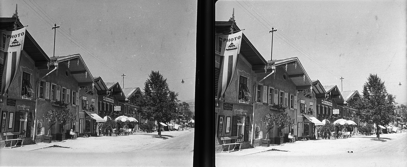 Austria, Golling an der Salzach, Markt., 1931, Kárpáti György Mór, stereophoto, Fortepan #186015