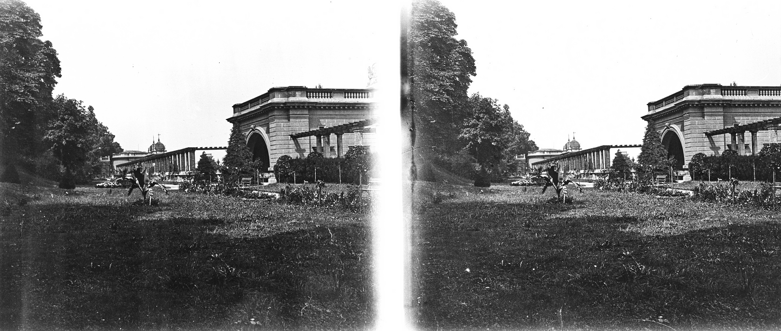 Hungary, Budapest I., sétány a Várkert Bazár felett., 1931, Kárpáti György Mór, stereophoto, Budapest, Fortepan #186024