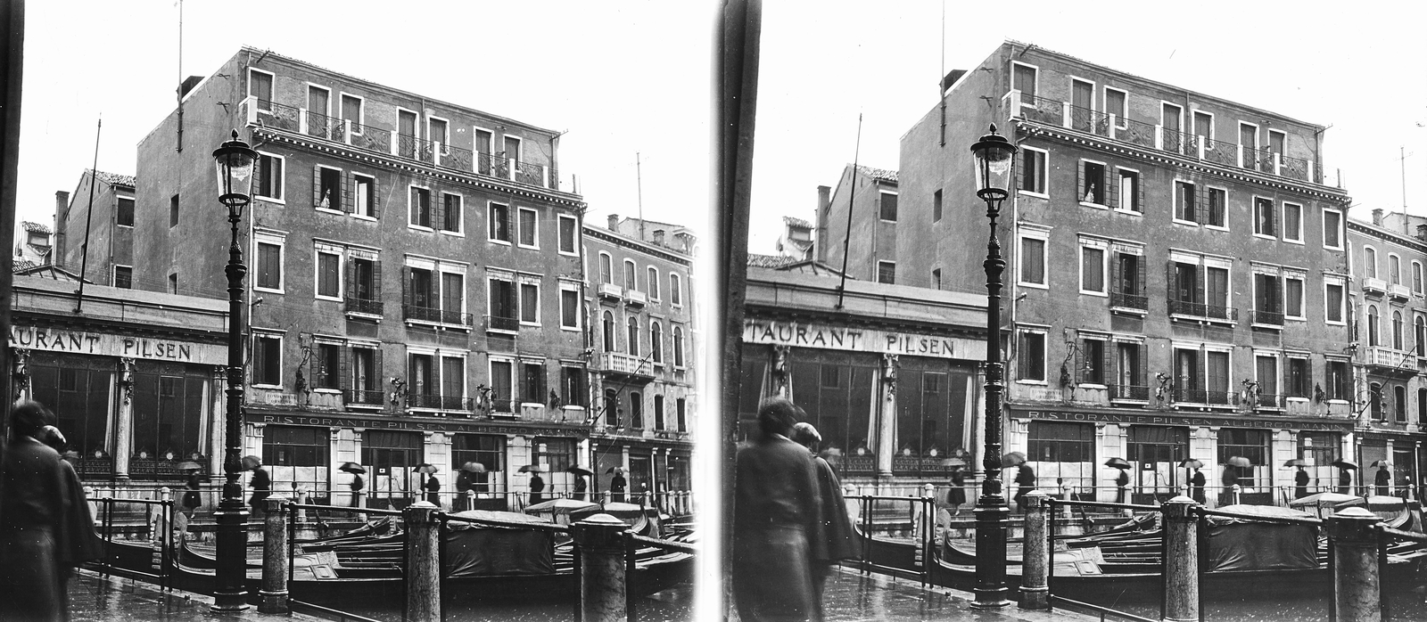 Italy, Venice, előtérben a Calle Salvadego, szemben a Fondamenta Orseolo a Baccino Orseolo partján., 1930, Kárpáti György Mór, stereophoto, Fortepan #186070