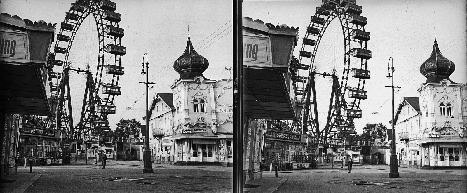 Austria, Vienna, Práter., 1934, Kárpáti György Mór, stereophoto, Ferris wheel, Fortepan #186073