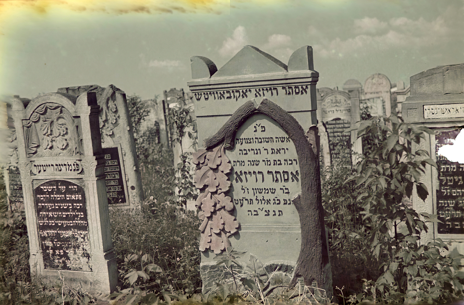 Poland, Łódź, 1942, Fortepan/Album044, Hebrew script, tombstone, Fortepan #186163