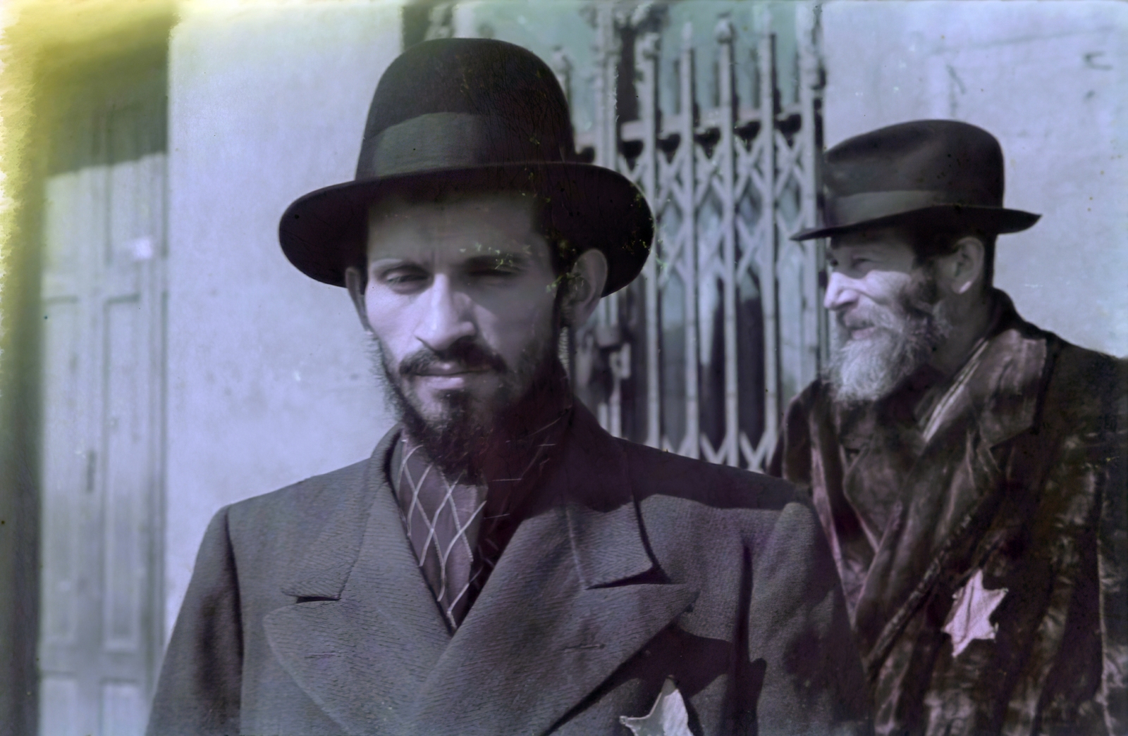 Poland, Łódź, 1942, Fortepan/Album044, men, yellow star, Fortepan #186180