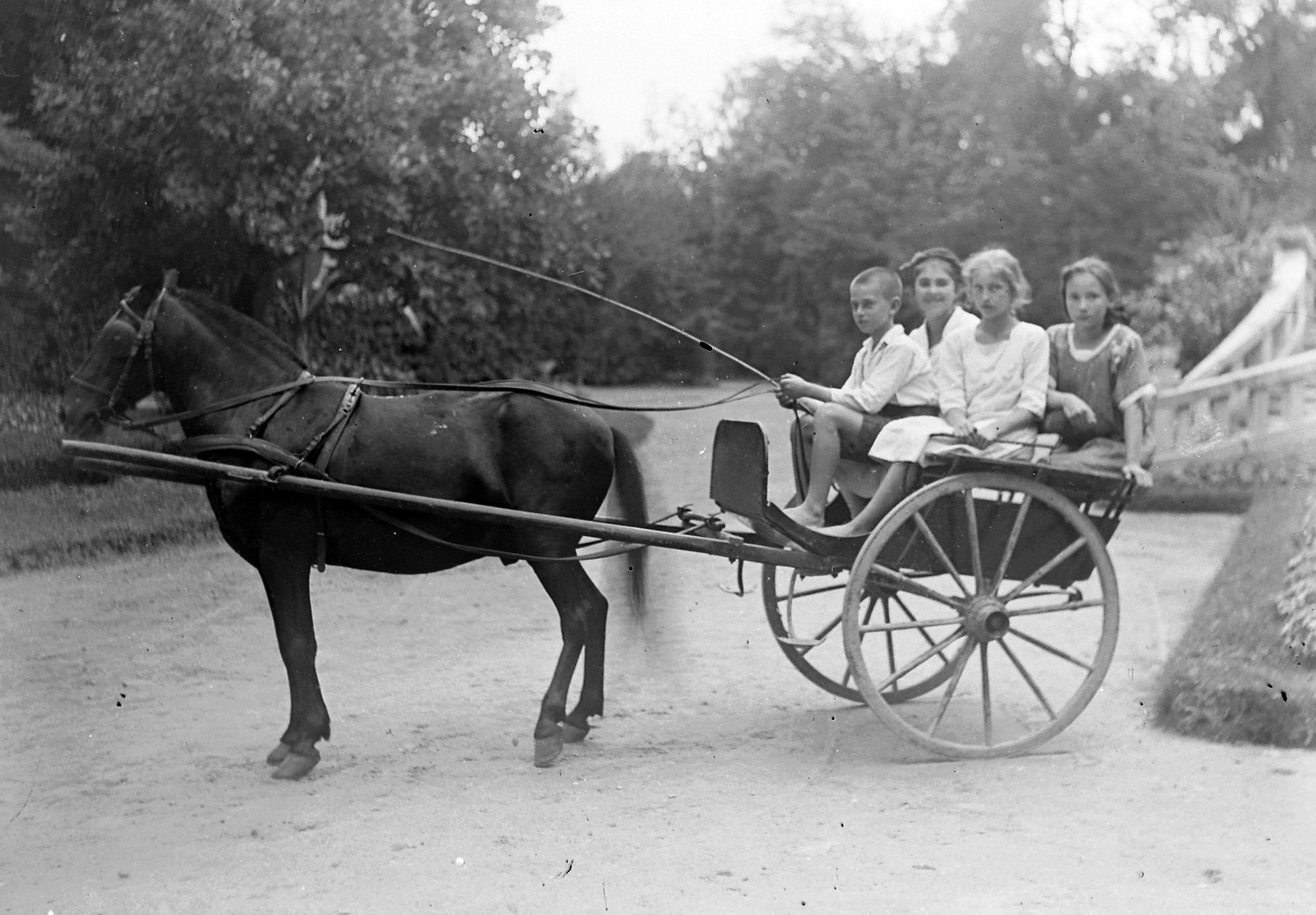 1930, Jankovszky György, horse, tableau, coach, boy, girl, Fortepan #18623