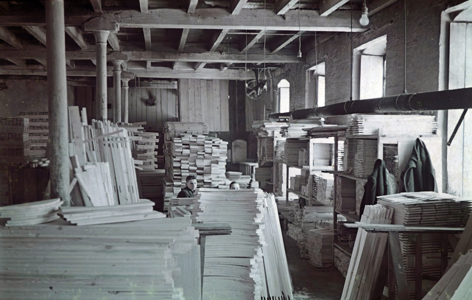 Poland, Łódź, 1942, Fortepan/Album044, warehouse, board, Fortepan #186231
