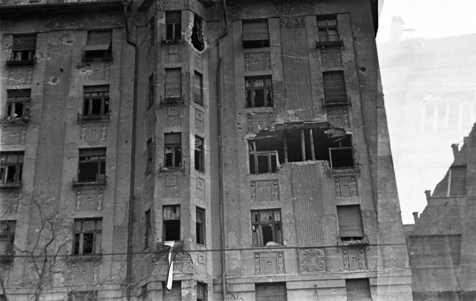 Hungary, Budapest IX., Soroksári út 38-40., 1956, Gulyás Zsuzsa, Budapest, damaged building, Fortepan #186573