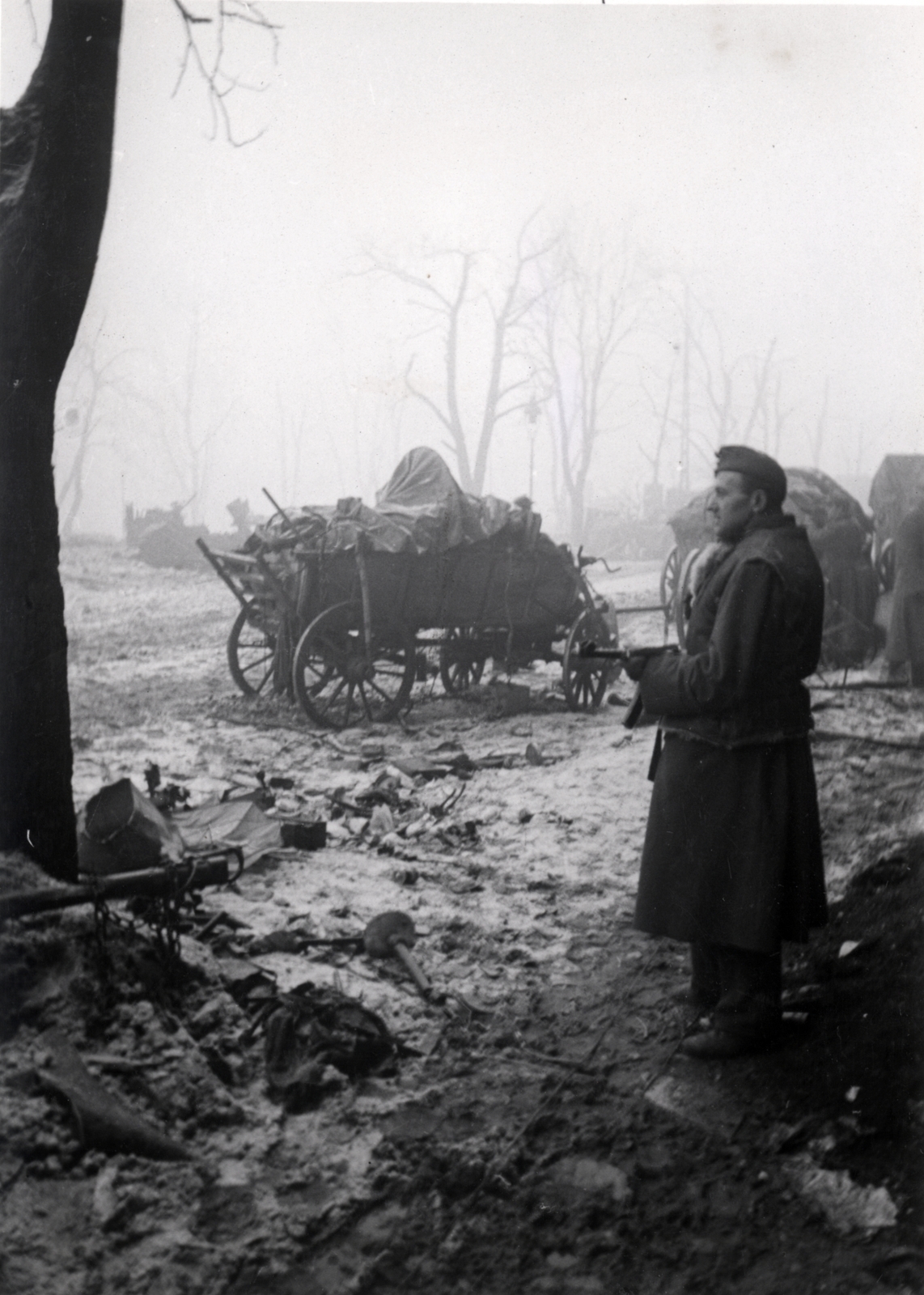 1945, Fortepan, chariot, Hungarian soldier, Fortepan #186681