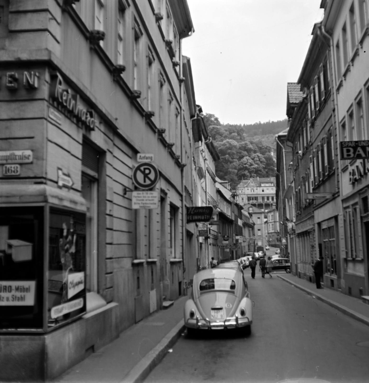 Germany, Heidelberg, Kettengasse a Hauptsrasse felől., 1968, Fortepan/Album018, Fortepan #187374