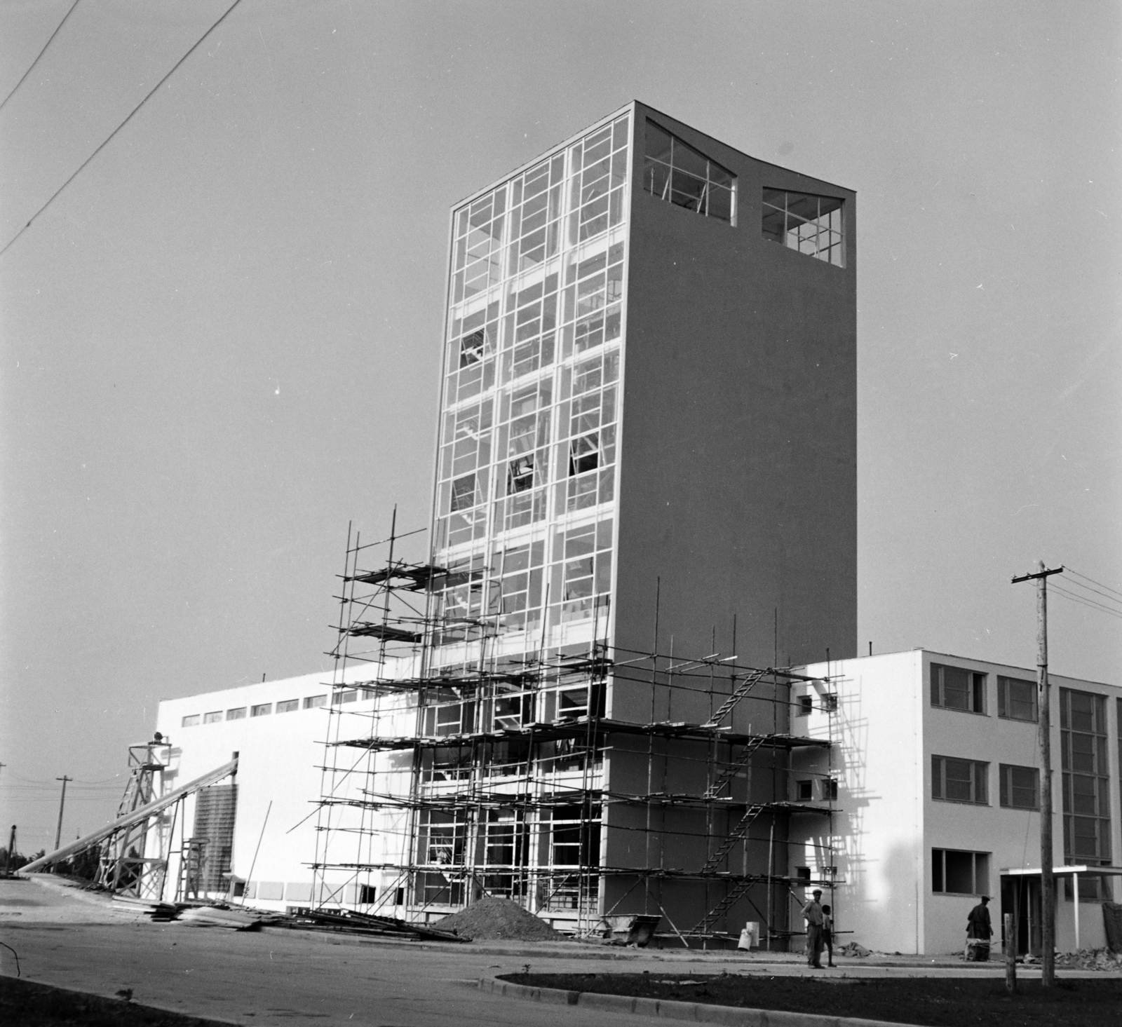 1960, Fortepan/Album018, modern építészet, építkezés, épületüveg, Fortepan #187391