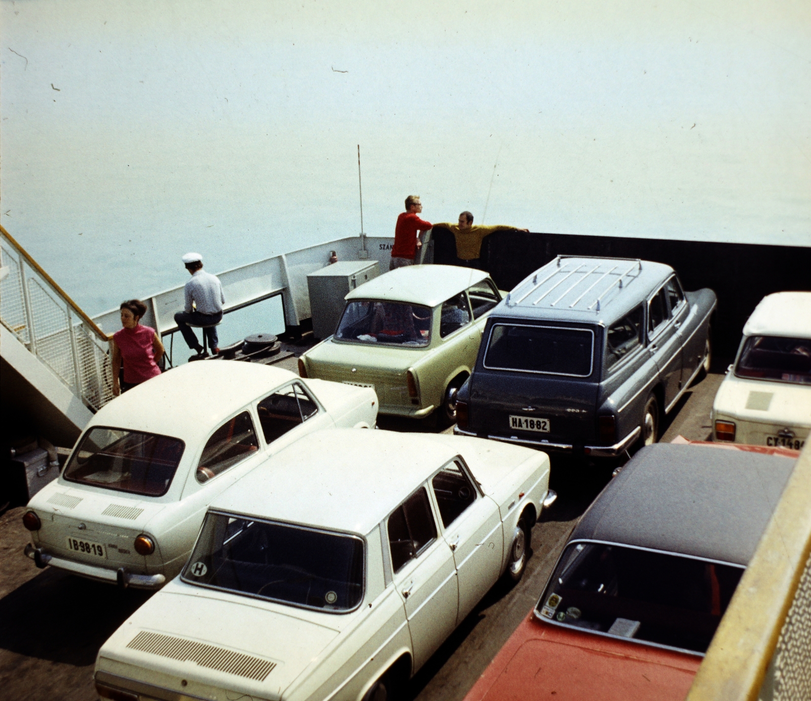 Hungary,Lake Balaton, a komp Szántód és Tihany között., 1972, Fortepan/Album018, number plate, Fortepan #187434