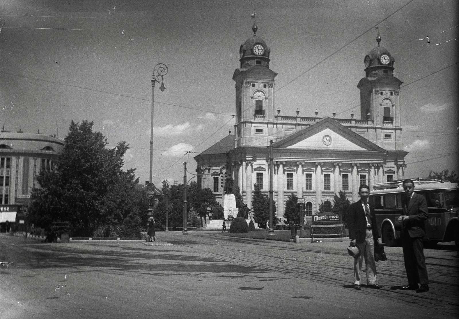 Hungary, Debrecen, Kossuth tér, Kossuth szoborcsoport és a Református Nagytemplom., 1930, Hirschler Károly, church, Fortepan #187578
