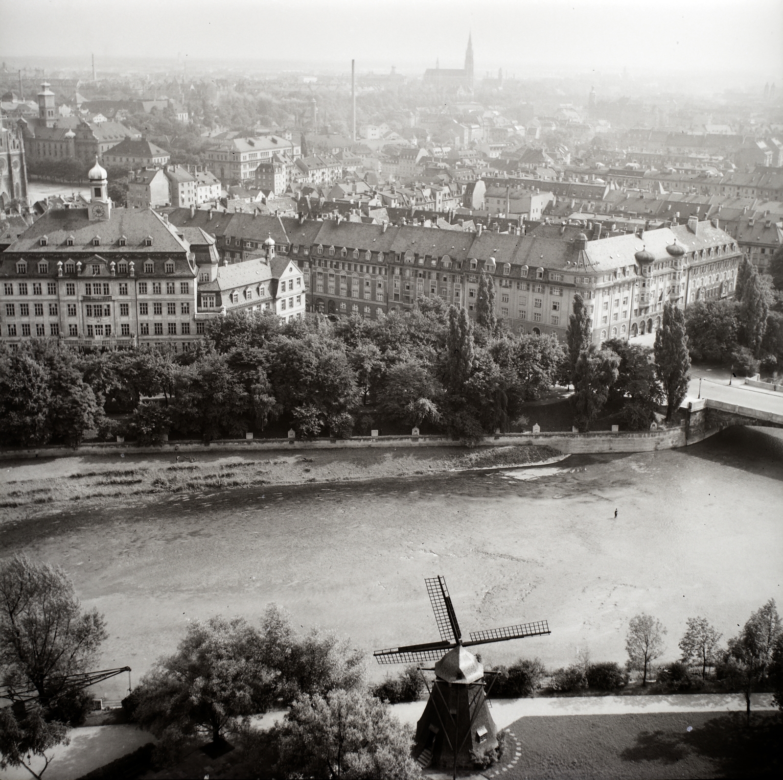 Germany, Munich, Museumsinsel, kilátás a Deutsches Museum tornyából (Museumsturm / Wetterturm)., 1936, Lőrincze Judit, Fortepan #188486