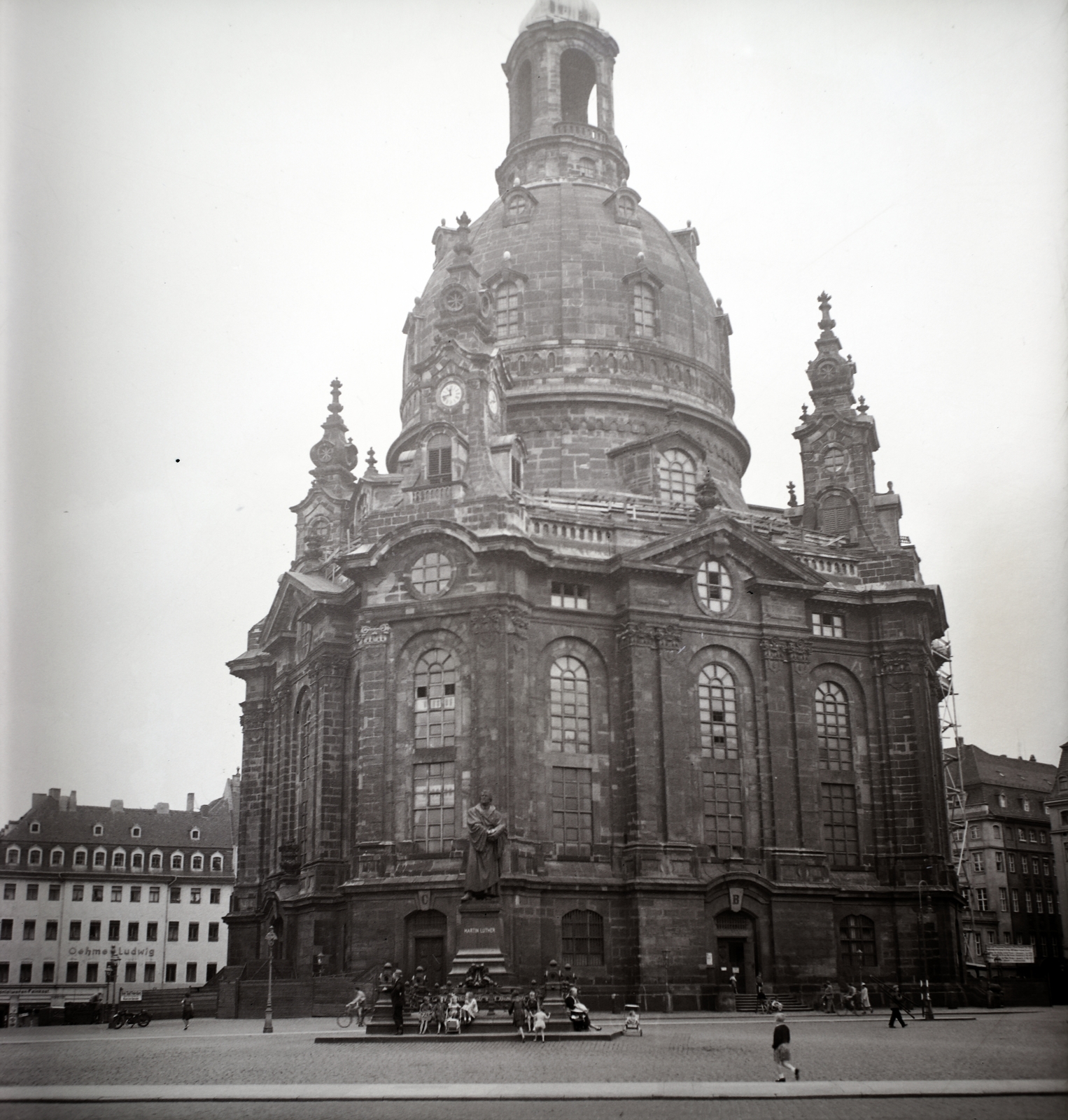 Germany, Dresden, Neumarkt, Miasszonyunk-templom (Frauenkirche)., 1936, Lőrincze Judit, Fortepan #188512