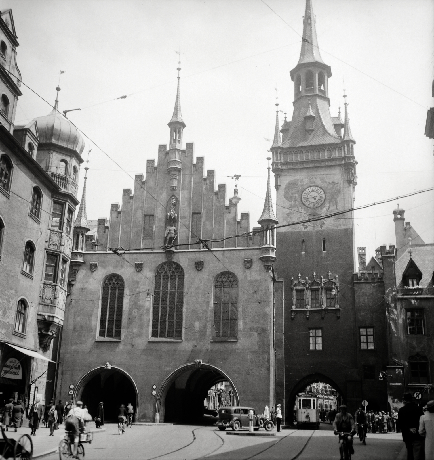 Germany, Munich, Marienplatz, Régi Városháza., 1936, Lőrincze Judit, Fortepan #188637