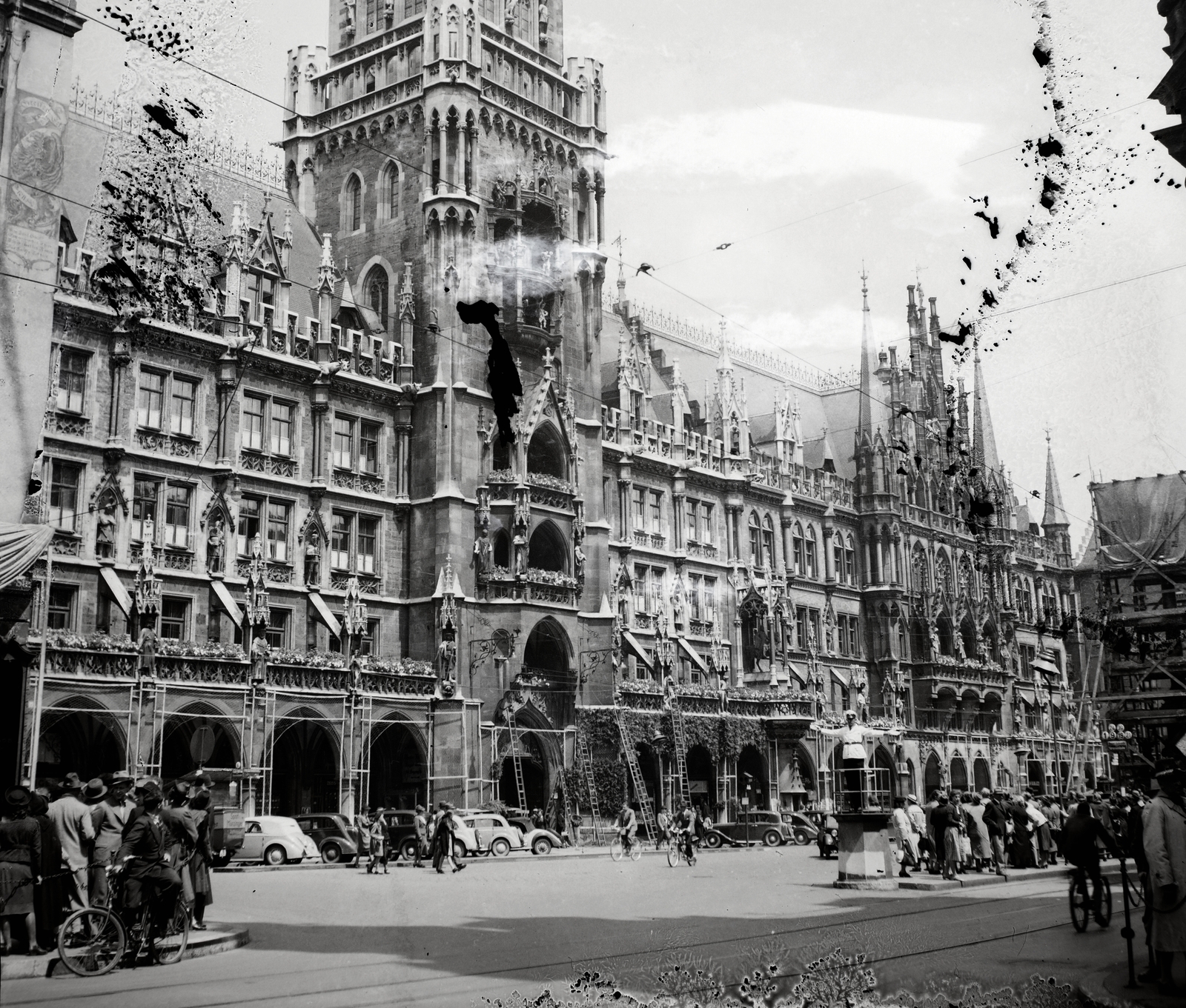 Germany, Munich, Marienplatz, Új Városháza, 1936, Lőrincze Judit, Fortepan #188638