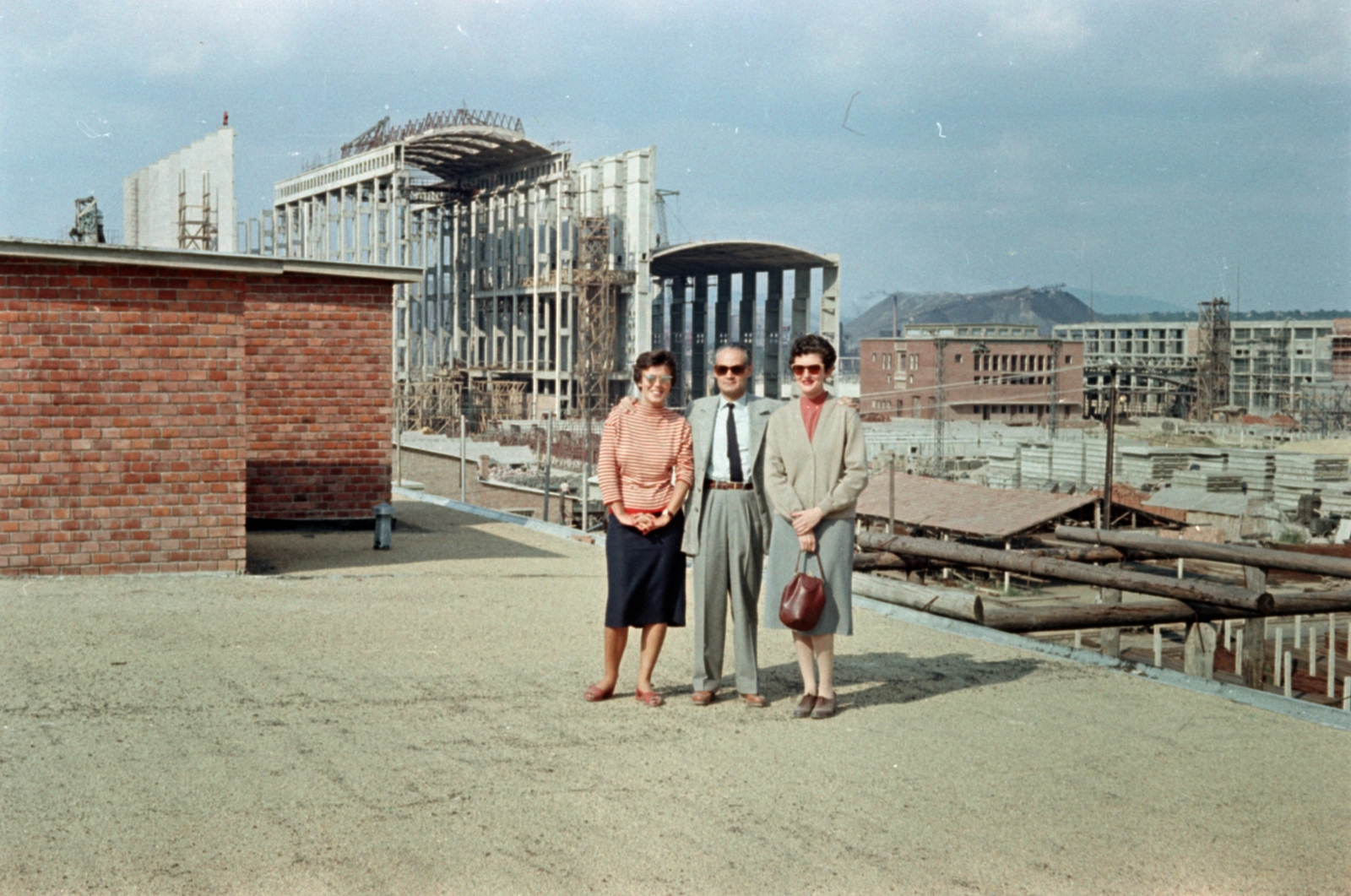 Hungary, Pécs, a Pécsi Hőerőmű építkezése., 1959, Lőrincze Judit, colorful, factory, Fortepan #188736