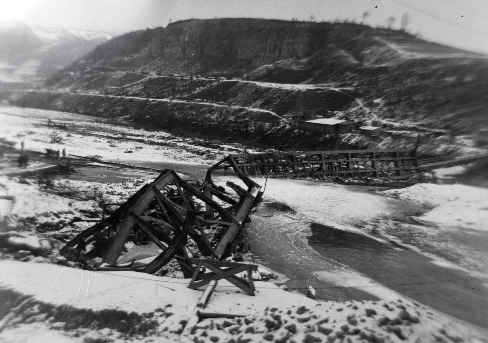 1943, Merza József, eastern front, bridge, second World War, Fortepan #188851