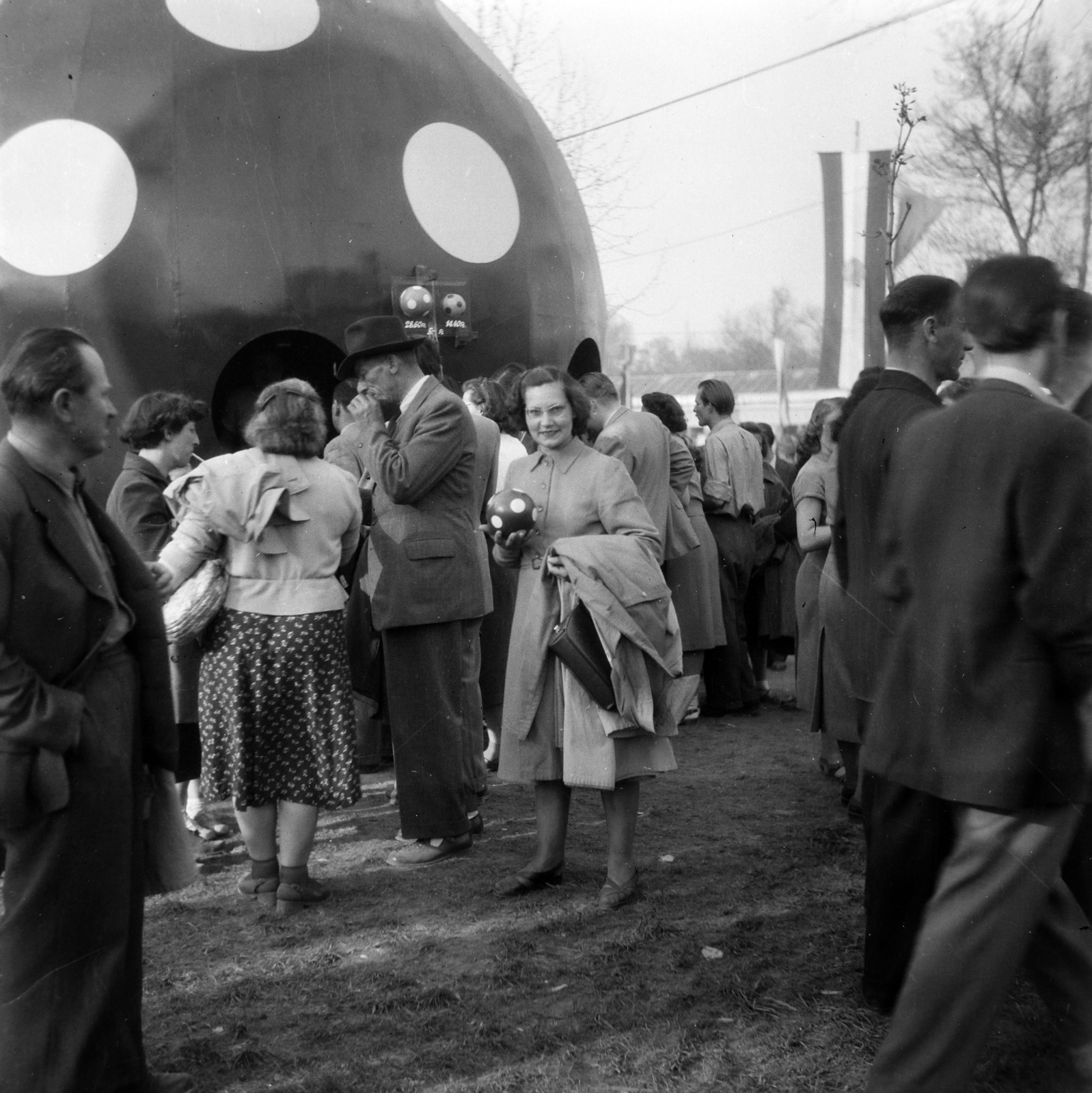 1954, Merza József, photo aspect ratio: square, ball, Fortepan #188858