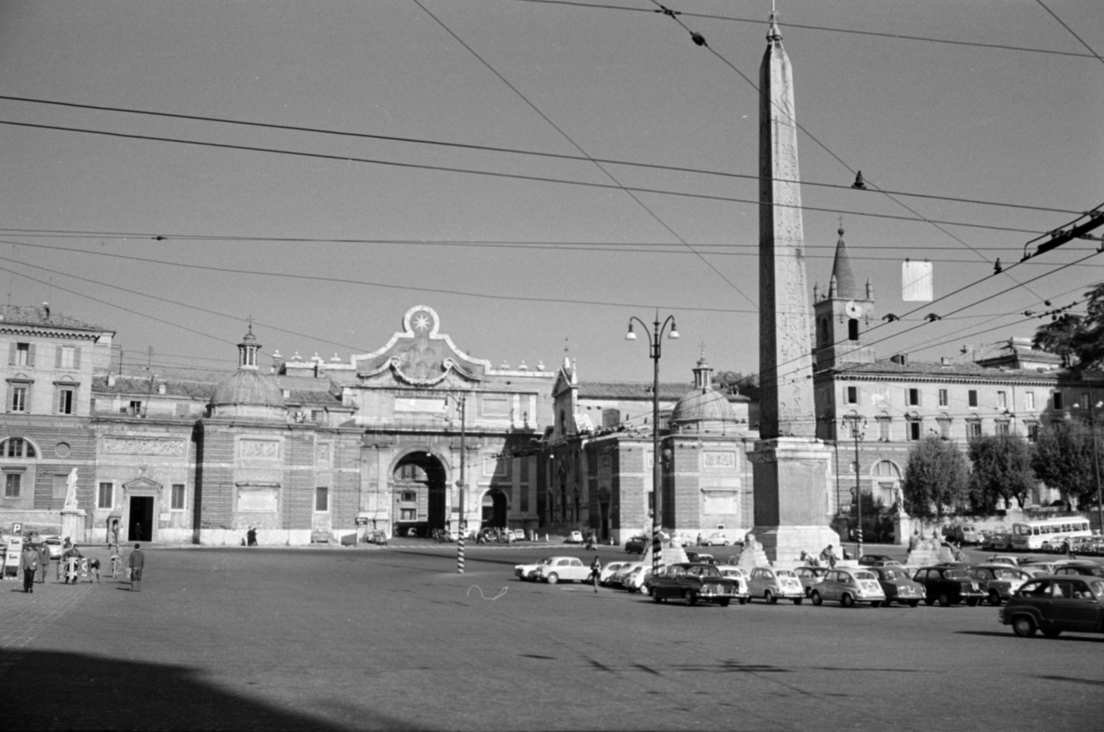 Italy, Rome, Piazza del Popolo, előtérben az Obelisco Flaminio., 1960, Palkó Zsolt, monument, pillar, Fortepan #189088