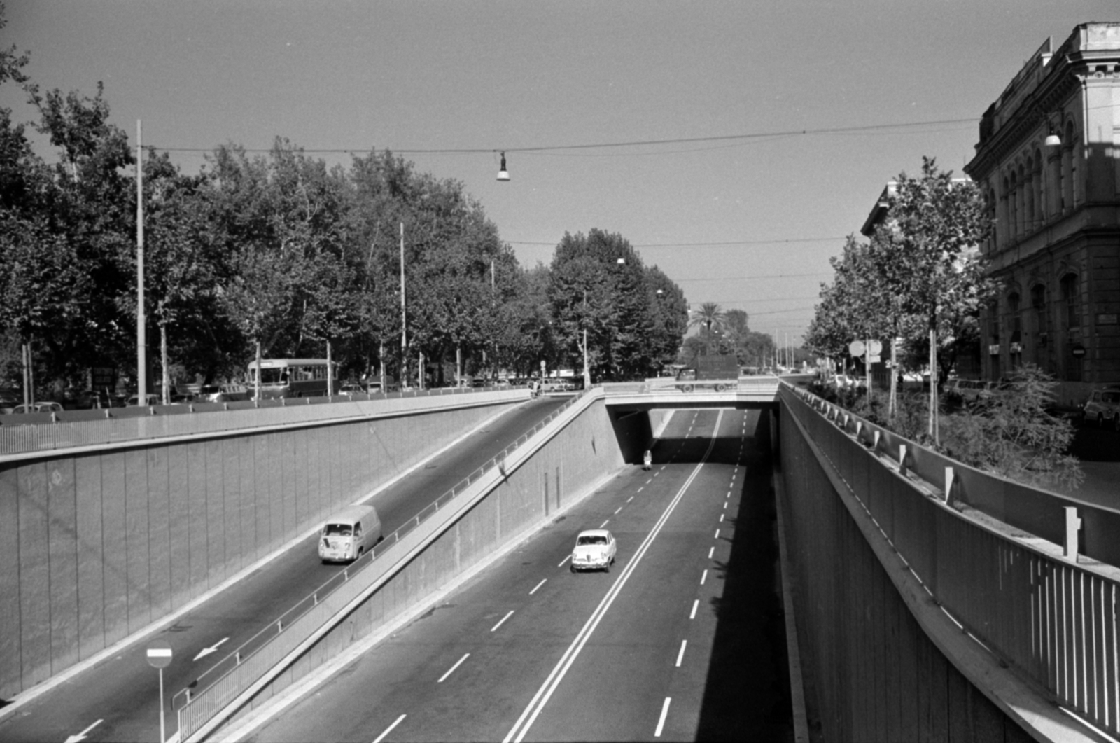 Italy, Rome, Lungotevere Arnaldo Da Brescia., 1960, Palkó Zsolt, overpass, Fortepan #189089
