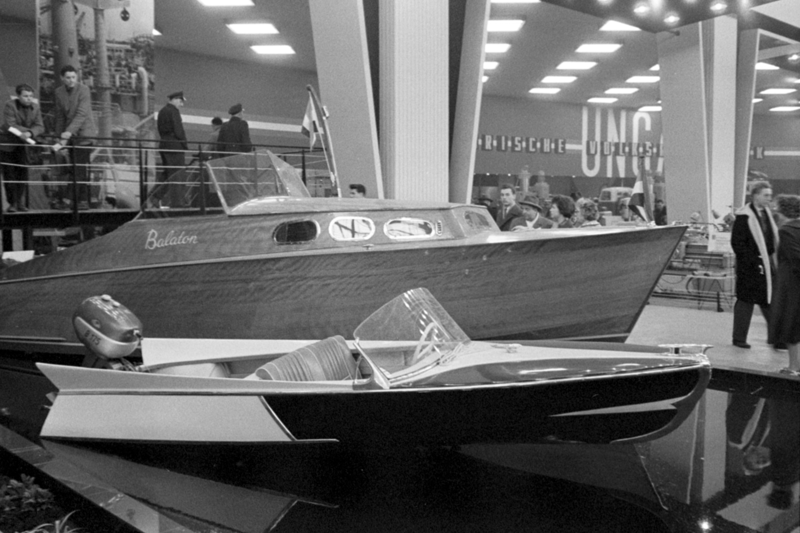 Germany, Leipzig, vásárterület, Lipcsei Vásár, Magyarország pavilonja., 1959, Palkó Zsolt, GDR, motorboat, Buday-brand, Buday 175, Fortepan #189110
