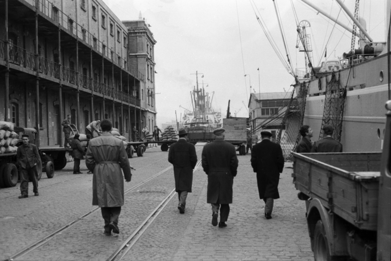 Croatia,Adriatic Sea, Rijeka, kikötő., 1959, Ungvári György, back, men, Fortepan #189182