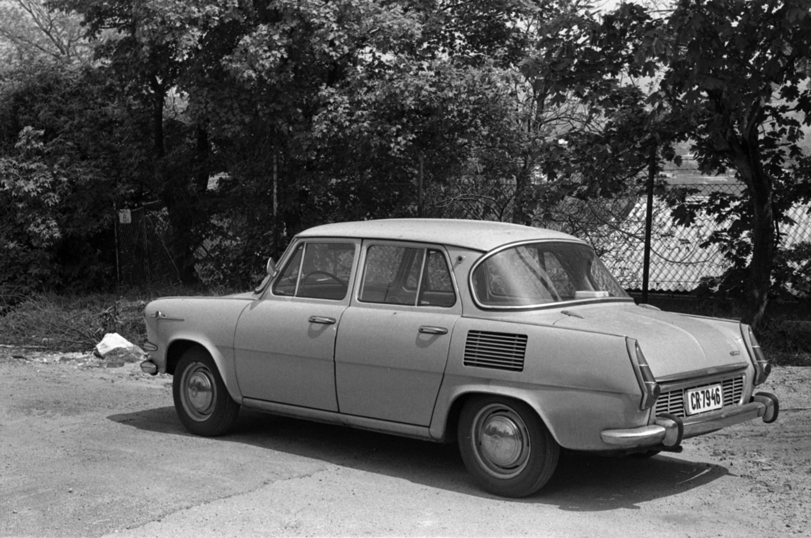 1969, Somos Éva, Skoda-brand, number plate, Czechoslovak brand, Fortepan #189341